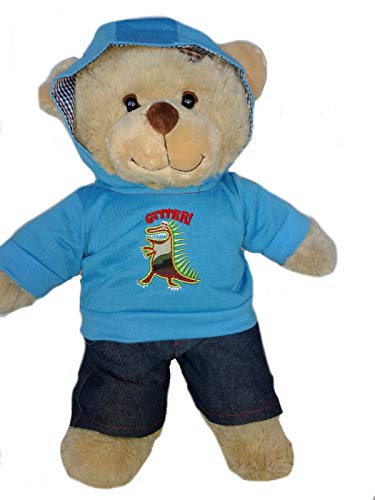 Niedlicher Dinosaurier-Hoodie und Jeans, 40 cm, Teddybär-Kleidung – Bär nicht im Lieferumfang enthalten. von Splodge Teddy Parties