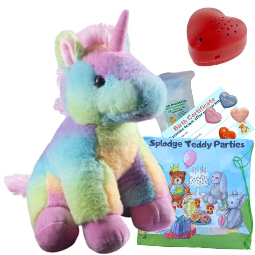 Regenbogen-Einhorn – weiches Plüschtier – 40 cm – Bauen Sie Ihren eigenen Teddybär-Bastelset mit Diktiergerät – kein Nähen Regenbogen-Einhorn – weiches Plüschtier – 40 cm – Bauen Sie Ihren eigenen Teddybär-Bastelset mit Diktiergerät – kein Nähen von Splodge Teddy Parties