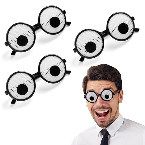 Spooktacular Creations 3PCS Halloween Augapfel Brille, Googly Eyes Brille, lustige Brille Schütteln Augapfel Brille, alberne Brille für Kinder Männer Frauen, Halloween Party lustige Kostüm Zubehör von Spooktacular Creations