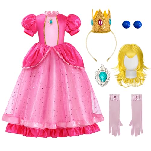 Spooktacular Creations 5-teiliges Prinzessinnenkleid für Mädchen, rosa Pfirsichkostüm mit Perücke, rosa Outfits für Mädchen, Kinder, Kleinkindgeburtstag, Cosplay, Halloweenparty Spooktacular Creations 5-teiliges Prinzessinnenkleid für Mädchen, rosa Pfirsichkostüm mit Perücke, rosa Outfits für Mädchen, Kinder, Kleinkindgeburtstag, Cosplay, Halloweenparty von Spooktacular Creations