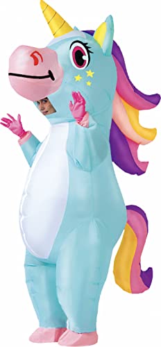 Spooktacular Creations Aufblasbares Einhorn Kostüm Ganzkörper, Einhorn Air Blow-up Kostüm für Halloween Party Cosplay Fasching Karneval - Erwachsenengröße (Einheitsgröße, Blau) von Spooktacular Creations