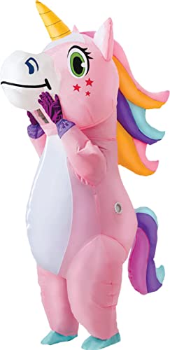 Spooktacular Creations Aufblasbares Einhorn Kostüm Ganzkörper, Einhorn Air Blow-up Kostüm für Halloween Party Cosplay Fasching Karneval - Erwachsenengröße (Einheitsgröße, Rosa) von Spooktacular Creations