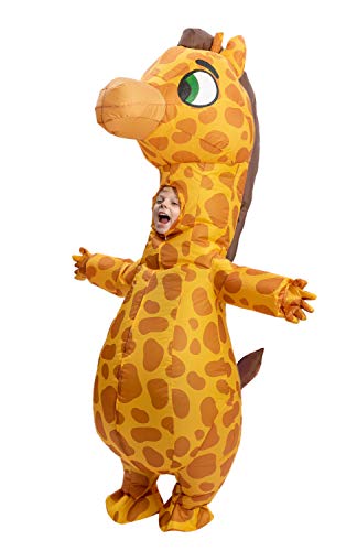 Spooktacular Creations Aufblasbares Giraffe Ganzkörper-Kostüm, Deluxe Halloween-Kostüm für Kinder Unisex, Größe M (7-10 Jahre alt) von Spooktacular Creations