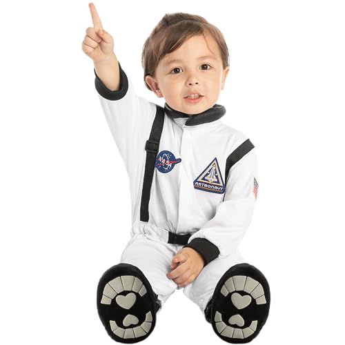 Spooktacular Creations Baby Unisex NASA Jr. Astronauten-Kostüme, Weiß, Größe S (6-12 Monate) von Spooktacular Creations
