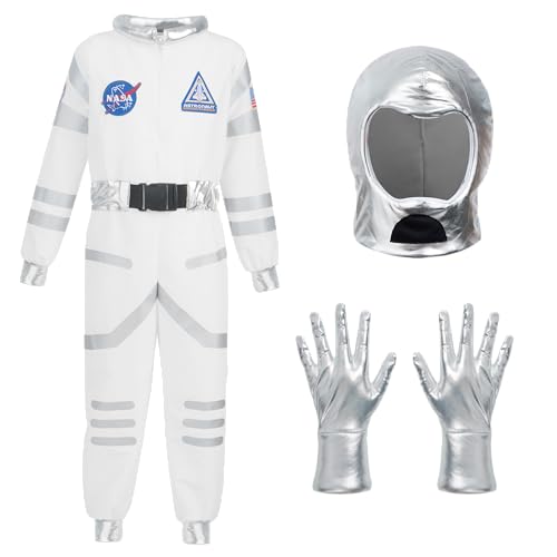 Spooktacular Creations Blau Astronaut Kostüm mit Helm für Kinder, Raumanzug, Space Jumpsuit, Halloween Astronaut NASA Kostüm für Jungen Mädchen Pretend Role Play Dress Up von Spooktacular Creations