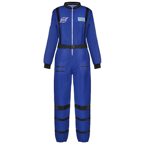 Spooktacular Creations Blaues Astronauten-Kostüm für Erwachsene und Damen, Overall-Set für Halloween-Kostüm, Damen 2024, Cosplay, XL von Spooktacular Creations