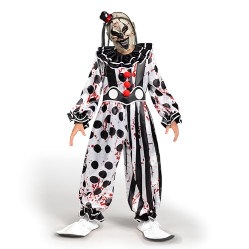 Spooktacular Creations Boys Clown Kostüm, Killer Clown Kostüm, Horror Slasher Clown Kostüm für Halloween Dress-up-Party, Rollenspiel, Cosplay-Themenparty-L von Spooktacular Creations