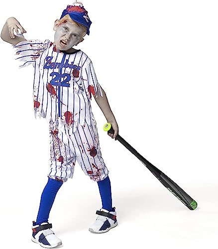 Spooktacular Creations Child Boy Blue Baseball Zombie Kostüm für Halloween-Dress-up-Partys, Zombie-Themenparty Kostüme-M (8-10 Jahre) von Spooktacular Creations