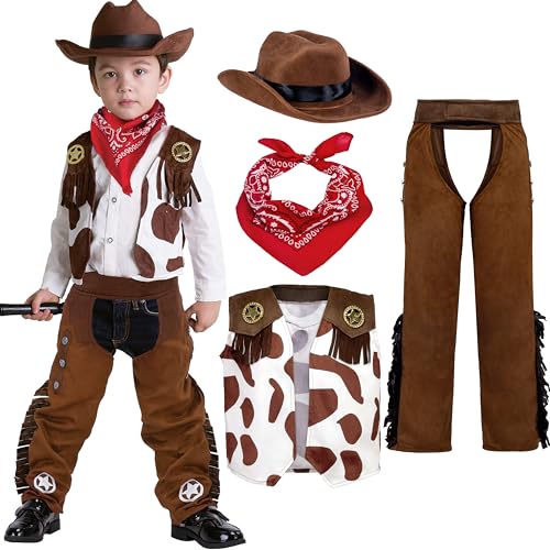 Spooktacular Creations Cowboy Costume Deluxe Set for Kids Halloween Party Dress Up,Role Play and Cosplay (Large (10-12 yrs)) von Spooktacular Creations