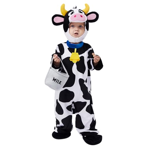 Spooktacular Creations Cute Cow Kostüm Deluxe Set für Kinder Karneval Bauernhof Dress Up Party, Rollenspiel und Cosplay von Spooktacular Creations