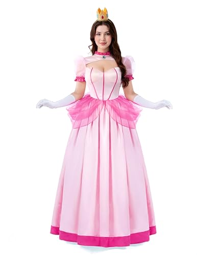 Spooktacular Creations Damen-Pfirsichrosa-Kleid-Kostüm mit Handschuhen und Krone, Prinzessinnenkleid für Halloween-Kostüme Frau 2024, Kostümpartys-S Spooktacular Creations Damen-Pfirsichrosa-Kleid-Kostüm mit Handschuhen und Krone, Prinzessinnenkleid für Halloween-Kostüme Frau 2024, Kostümpartys-S von Spooktacular Creations