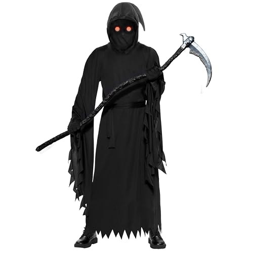 Spooktacular Creations Dunkles Sensenmann-Kostüm für Herren mit Sensenmann-Umhang, gruseliger Maske, Brille, Gürtel und Handschuhen für Halloween-Cosplay-Partys XL Spooktacular Creations Dunkles Sensenmann-Kostüm für Herren mit Sensenmann-Umhang, gruseliger Maske, Brille, Gürtel und Handschuhen für Halloween-Cosplay-Partys XL von Spooktacular Creations