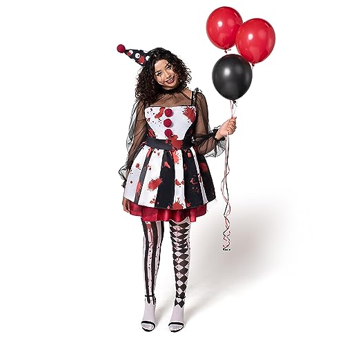 Spooktacular Creations Frauen Creepy Clown Kostüm Scary Jester Kostüm für Erwachsene Halloween Dress Up Party, Rollenspiel, Cosplay Theme Party von Spooktacular Creations