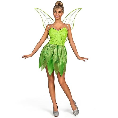 Spooktacular Creations Frauen Grün Märchen Kleid mit Flügeln Kostüm Set für Erwachsene Halloween Dress Up Party Cosplay von Spooktacular Creations