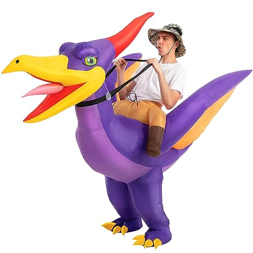 Spooktacular Creations Halloween Aufblasbares Kostüm Ride A Dinosaurier Purple Ride On Aufblasbares Kostüm Pteranodon Kostüm Passend Erwachsene Einheitsgröße für Cosplay Themen von Spooktacular Creations