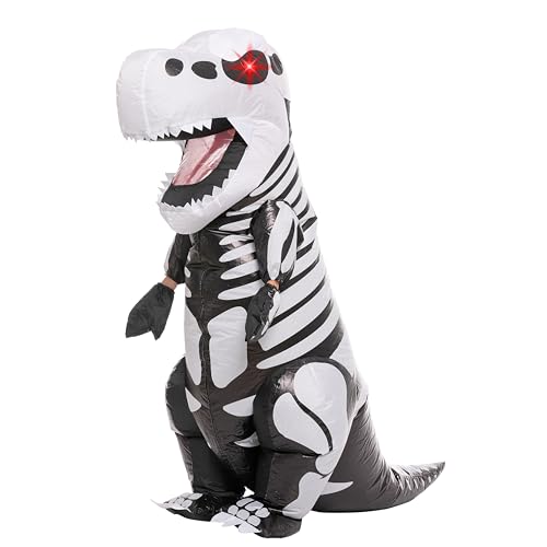 Spooktacular Creations Halloween Aufblasbares Kostüm Skelett Dinosaurier Ganzkörper T-Rex Aufblasbares Kostüm für Kinder von Spooktacular Creations