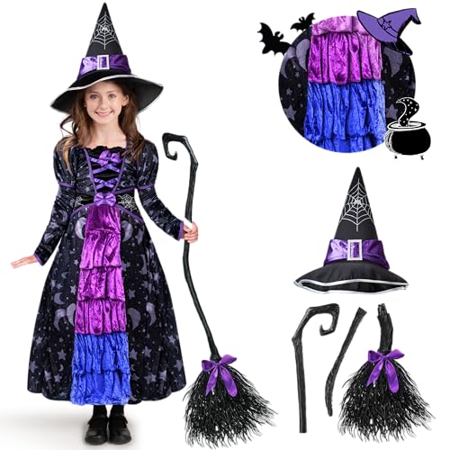 Spooktacular Creations Halloween Girl's Lila Hexe Kostüm Sterne und Mond für Vorgeben Spielen Spooktacular Creations Halloween Girl's Lila Hexe Kostüm Sterne und Mond für Vorgeben Spielen von Spooktacular Creations