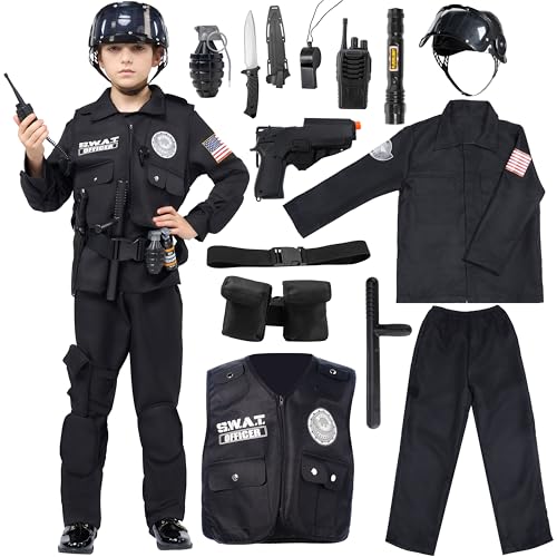 Spooktacular Creations Halloween-SWAT-Offizierkostüm für Kinder, Polizeikostüm für Jungen, Halloween-Verkleidung, Rollenspiele (Klein (5–7 Jahre)) von Spooktacular Creations