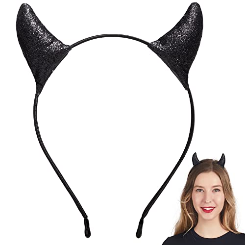 Spooktacular Creations Halloween-Stirnband mit schwvarzen Teufelshörnern, Teufelshörner, Kopfbedeckung, Halloween-Kostümparty, Halloween-Cosplay Spooktacular Creations Halloween-Stirnband mit schwvarzen Teufelshörnern, Teufelshörner, Kopfbedeckung, Halloween-Kostümparty, Halloween-Cosplay von Spooktacular Creations