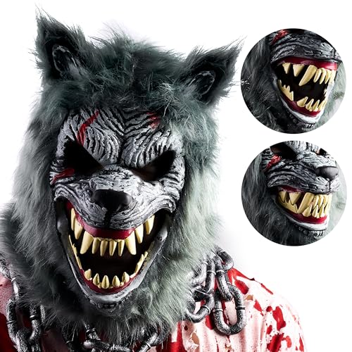 Spooktacular Creations Halloween Wolfsmaske Werwolfmaske Werwolf Kostümzubehör Gruselmaske für Kinder Männer und Frauen Halloween Horror Cosplay Kostüm-Requisite von Spooktacular Creations