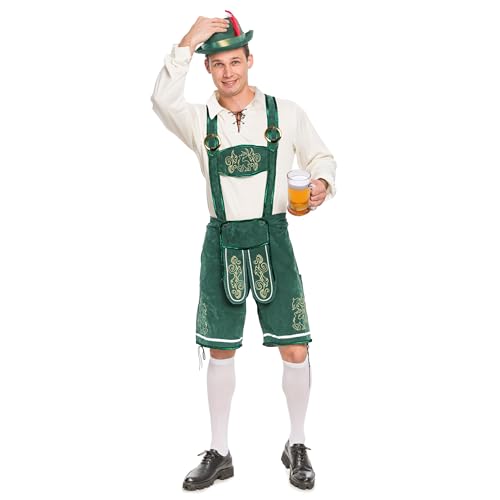 Spooktacular Creations Herren Deutsches Bayerisches Oktoberfest Kostüm Grün Set für Halloween Verkleidungsparty und Bierfest Deutsches Motto Party, X-Large von Spooktacular Creations