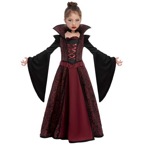 Spooktacular Creations Königlicher Vampir Kostüm Set für Mädchen Halloween Kostümparty, Rollenspiel, Karneval Cosplay, Vampir-Themenparty 3T (3-4 Jahre) von Spooktacular Creations