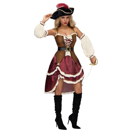 Spooktacular Creations Kostüme für Damen, Piratenkostüm für Erwachsene mit Hut, Kleid, Gürtel und Ärmeln für Halloween-Partys L von Spooktacular Creations