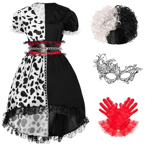 Spooktacular Creations Mädchen Dalmatiner Kostüm, Polka Dots Dress Set für Mädchen Halloween Dress up und Kostüm Parteien-L von Spooktacular Creations