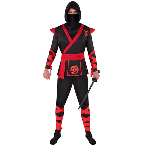 Spooktacular Creations Männer Ninja Deluxe Kostüm für die Halloween-Dress-up-Party für Erwachsene, Trick oder Behandlung, Cosplay-Party-L von Spooktacular Creations