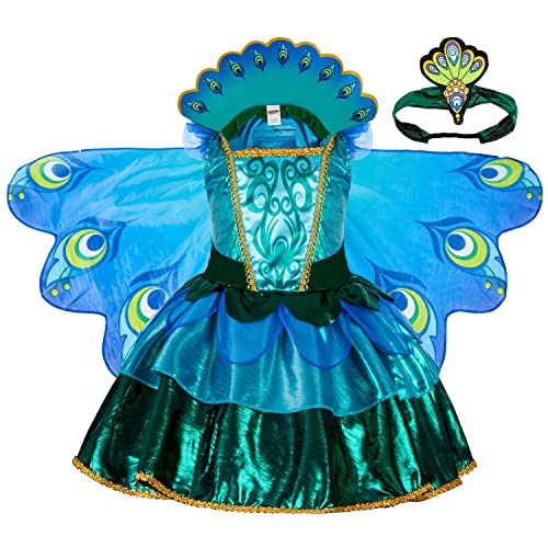 Spooktacular Creations Peacock Dress with Feather Wings and Headband for Girls Halloween Costume and Animal Costumes for Kids (Large (10-12 yrs)) von Spooktacular Creations