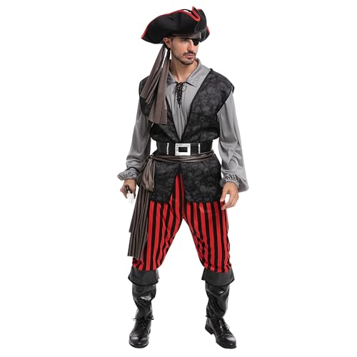 Spooktacular Creations Piratenkostüm für Erwachsene, Halloween Kostüm Männer, Herren, Kostümparty, Trick oder Treating, Cosplay-Party-S von Spooktacular Creations