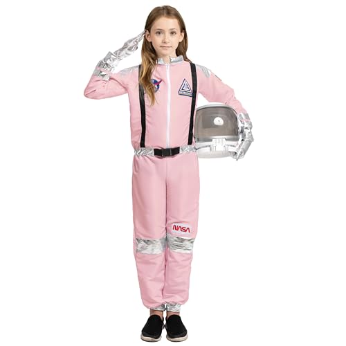 Spooktacular Creations Rosa Astronautenkostüm für Mädchen: Raumanzug mit Helm und Handschuhen. Kleinkind-Astronauten-Overall für Halloween und Cosplay.(3T (3-4 Jahre)) von Spooktacular Creations