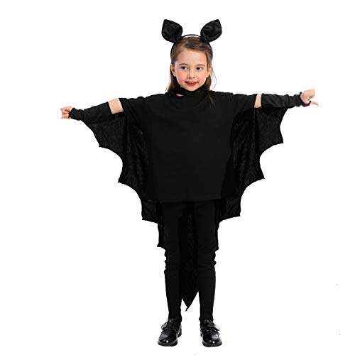 Spooktacular Creations Fledermaus Kostüm Kinder Halloween Fledermauskostüm Flügel Umhang Fledermausflügel Haarspangen Halloween-Dress Up, Rollenspiel, Karnevals-Cosplay (3 – 6 yrs) von Spooktacular Creations