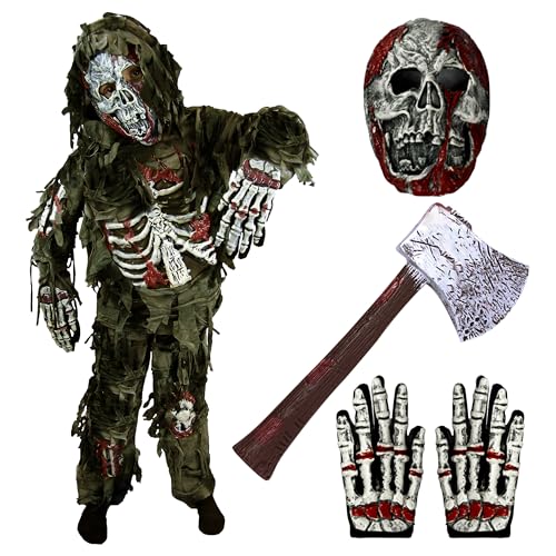 Spooktacular Creations Zombie-Kostüm für Kinder, Gruseliges Halloween-Jungen-Zombie-Kostüm, Monster-Kostüm für Halloween-Grün-L Spooktacular Creations Zombie-Kostüm für Kinder, Gruseliges Halloween-Jungen-Zombie-Kostüm, Monster-Kostüm für Halloween-Grün-L von Spooktacular Creations