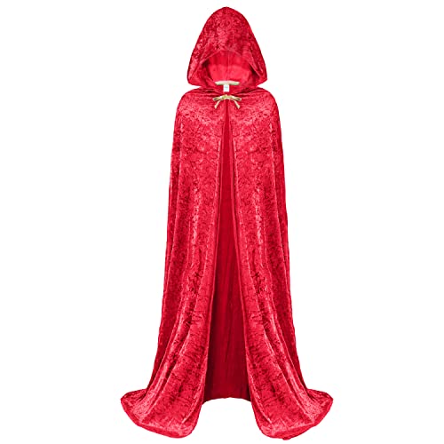 Spooktacular Creations Umhang mit Kapuze Samt Mantel Halloween Damen Vampir Hexe Cape Kostüm (Rot von Spooktacular Creations