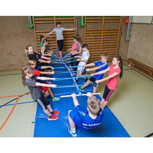 Sport-Thieme Balancierband Team | Balancieren im Team | 1 Kind balanciert, bis zu 21 Kinder halten das Band | Zum Einhängen in Sprossenwände | Blau von Sport-Thieme