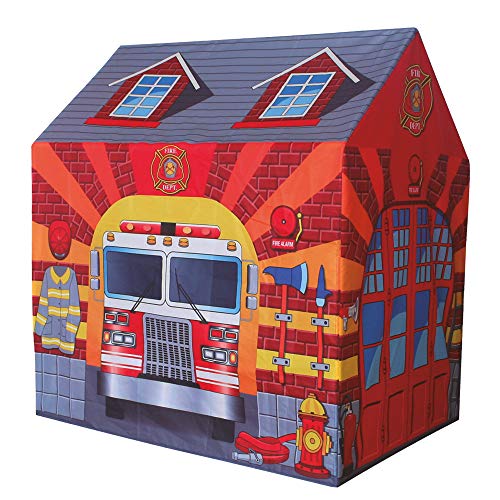 Sport1 Feuerwehrhaus Happysun Kinderspielhaus Gartenhaus für Kinder Garten/Innen Kinderhaus mit Kunststoffrohrgestell Einfache Montage 95x72x105cm von Sport1 One The Sport Maker