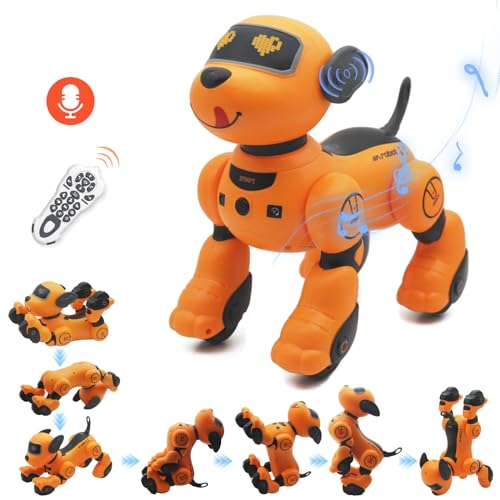 Roboter Hund Kinder für Mädchen Jungen, Intelligenter Ferngesteuerter Hund mit Sprachsteuerung Sing Tanz Programm Anfassen und Folgen Roboterhund Spielzeug für Alter 3 4 5 6 7 Geburtstag Geschenke von SportBob