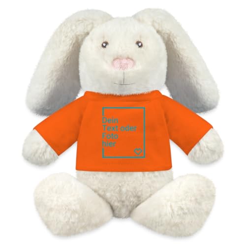 Spreadshirt Kuscheltier Hase Selbst Gestalten Mit Foto Oder Text | Plüschtier Personalisiert Kuscheltier Hase, One Size, Goldorange von Spreadshirt