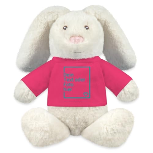 Spreadshirt Kuscheltier Hase Selbst Gestalten Mit Foto Und Text | Plüschtier Personalisiert Kuscheltier Hase, One Size, Pink von Spreadshirt