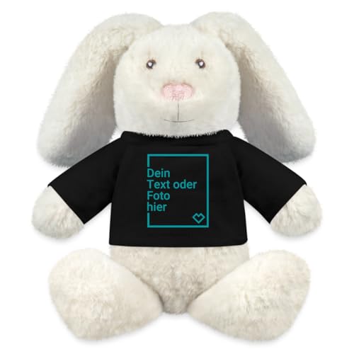 Spreadshirt Kuscheltier Hase Selbst Gestalten Mit Foto Und Text | Plüschtier Personalisiert Kuscheltier Hase, One Size, Schwarz von Spreadshirt