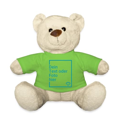 Spreadshirt Personalisierbarer Teddy Kuscheltier Selbst Gestalten mit Text und Foto Teddy, One Size, Hellgrün von Spreadshirt