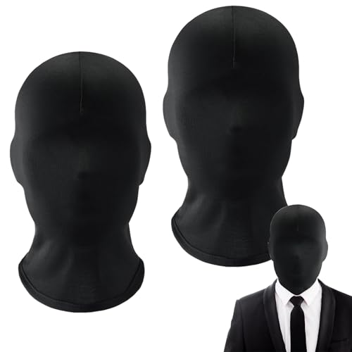 Sprießen 2 Stück Vollgesichtsmaske Halloween, Unisex Gesichtslose Maske, Schwarze Vollgesichtsmaske, Halloween Gesichtslose Maske, Schwarze Maske Halloween, Unisex Atmungsaktive Gesichtslose Maske von Sprießen