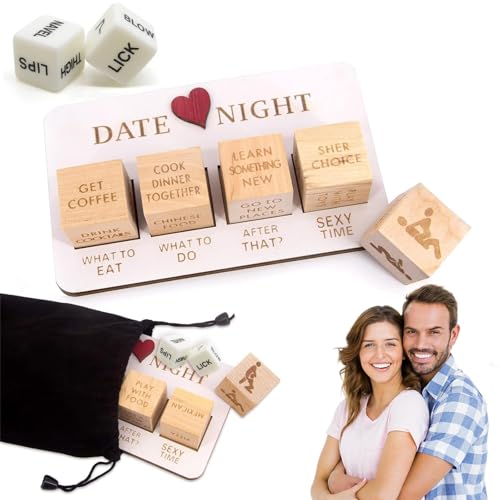 Sprießen 9 Stück Date-Night-Würfel Für Paare, Romantisches Würfelspiel, Einzigartiges Geschenk Für Jubiläen, Romantik Würfelspiel Für Erwachsene, Date Ideen Für Paare Valentine's Day Wedding Date von Sprießen