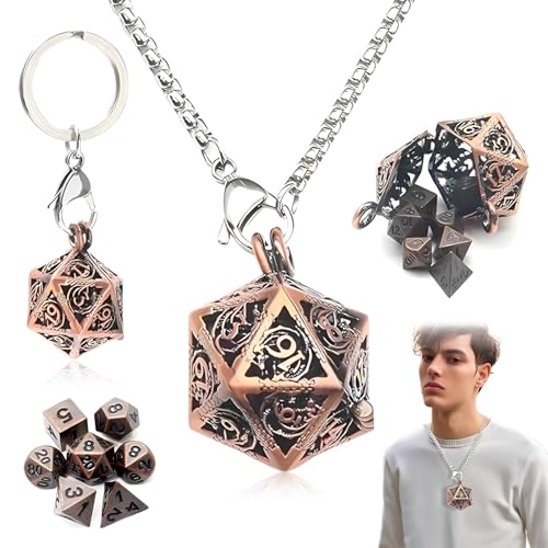 Sprießen DND Würfel Set, 7 Stück DND Dice Set, Polyedrische Würfel Set, Dungeons and Dragons Würfel, Antique Copper DND Dice, Für D&D, Rollenspiele, Pathfinder, Brettspiele, RPG MTG Tischspiele von Sprießen