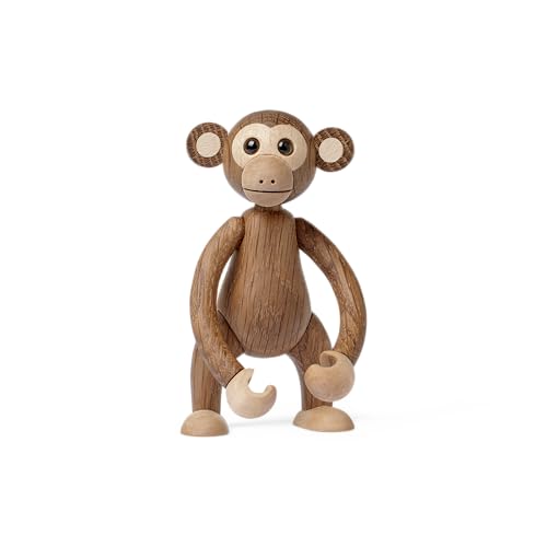 Spring Copenhagen Jolly - Lustiger Holz-AFFE | Holzfigur | 10.8 x 4.2 x 5.8 cm | Kinderzimmer-Schmuck | Holz (FSC-Eiche und Ahorn) | Holzfigurinen Kollektion | Design von Chresten Sommer von Spring Copenhagen