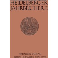 Heidelberger Jahrbücher von Springer Berlin