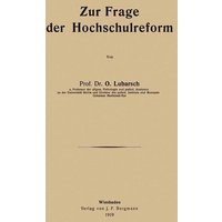 Zur Frage der Hochschulreform von Springer Berlin