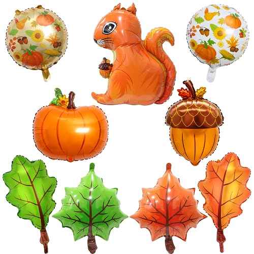 9 Stück Thanksgiving Folienballon Set, Erntedank Luftballon Dekoration, XXL Kürbis Eichhörnchen Eichel Luftballon, Ahornblätter Ballons für Herbst Themen Party Harvest Geburtstag Halloween Festival 9 Stück Thanksgiving Folienballon Set, Erntedank Luftballon Dekoration, XXL Kürbis Eichhörnchen Eichel Luftballon, Ahornblätter Ballons für Herbst Themen Party Harvest Geburtstag Halloween Festival von Sprinlot