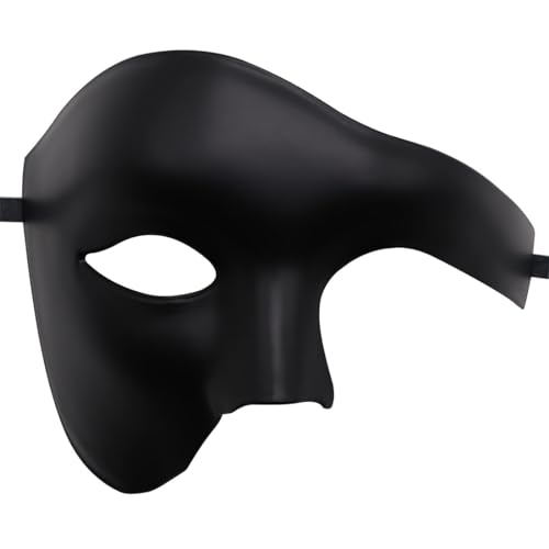 Phantom Der Oper Maske Herren, Phantom Der Venezianischen Karnevals Maskerade, Phantom Der Oper Halbmaske,Phantom Der Oper Maske Herren, Maske Schwarz Halloween Für Das Phantom Der Oper/Karnevalsball von Sprinlot